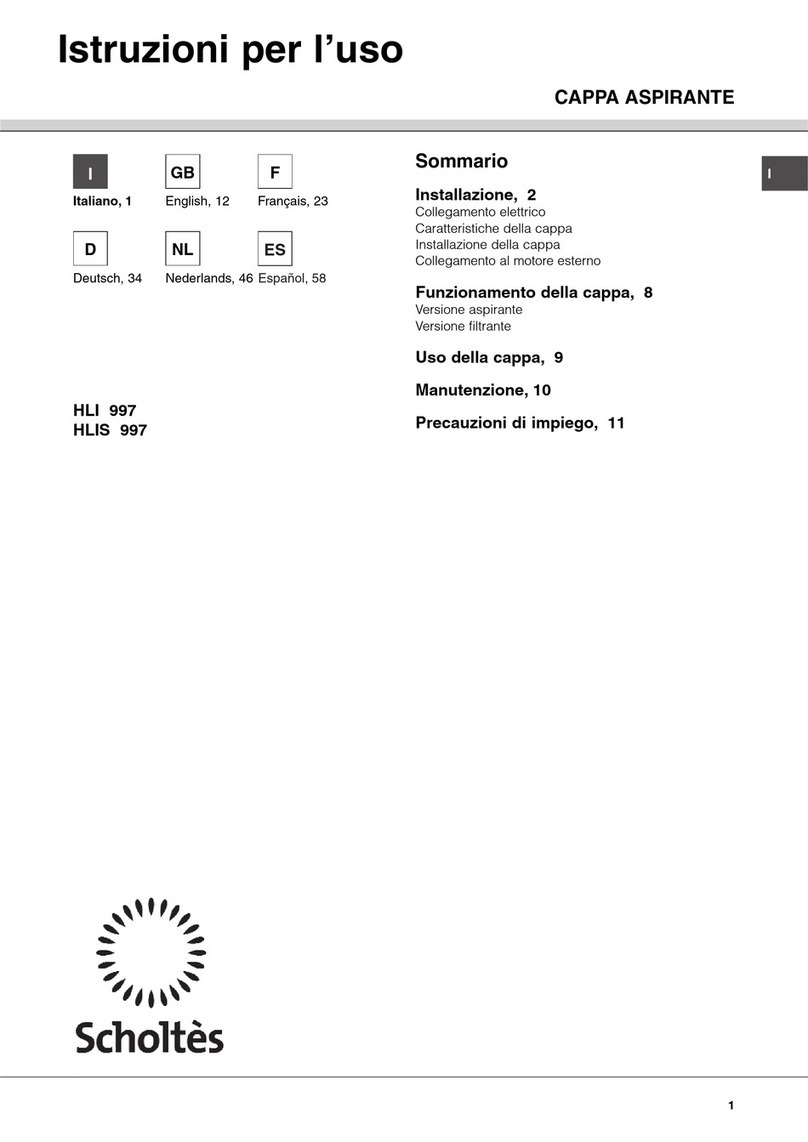 SCHOLTES HLI 997 Instructions for installation and use