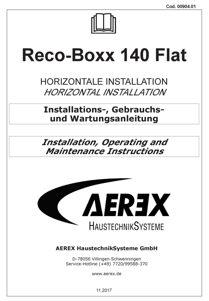 AEREX Reco-Boxx 140 Flat Installation, operating and maintenance instructions