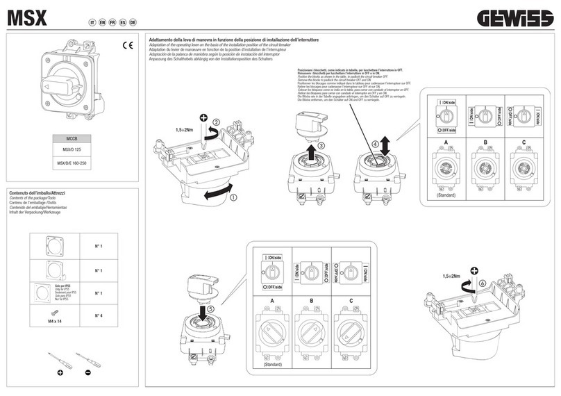Gewiss MSX/D 125 quick start guide