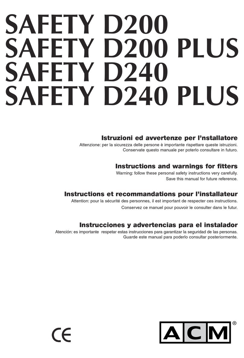 ACM SAFETY D200 Instructions and warnings
