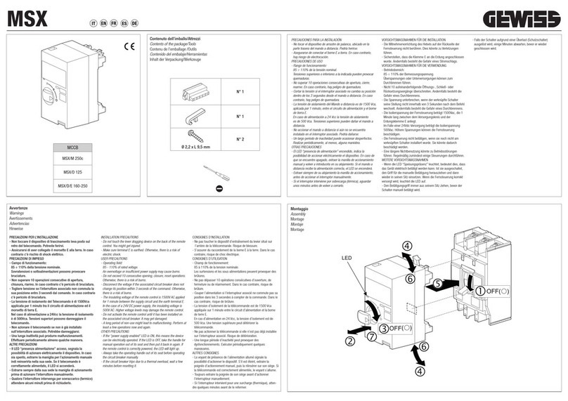 Gewiss MSX/M 250c quick start guide