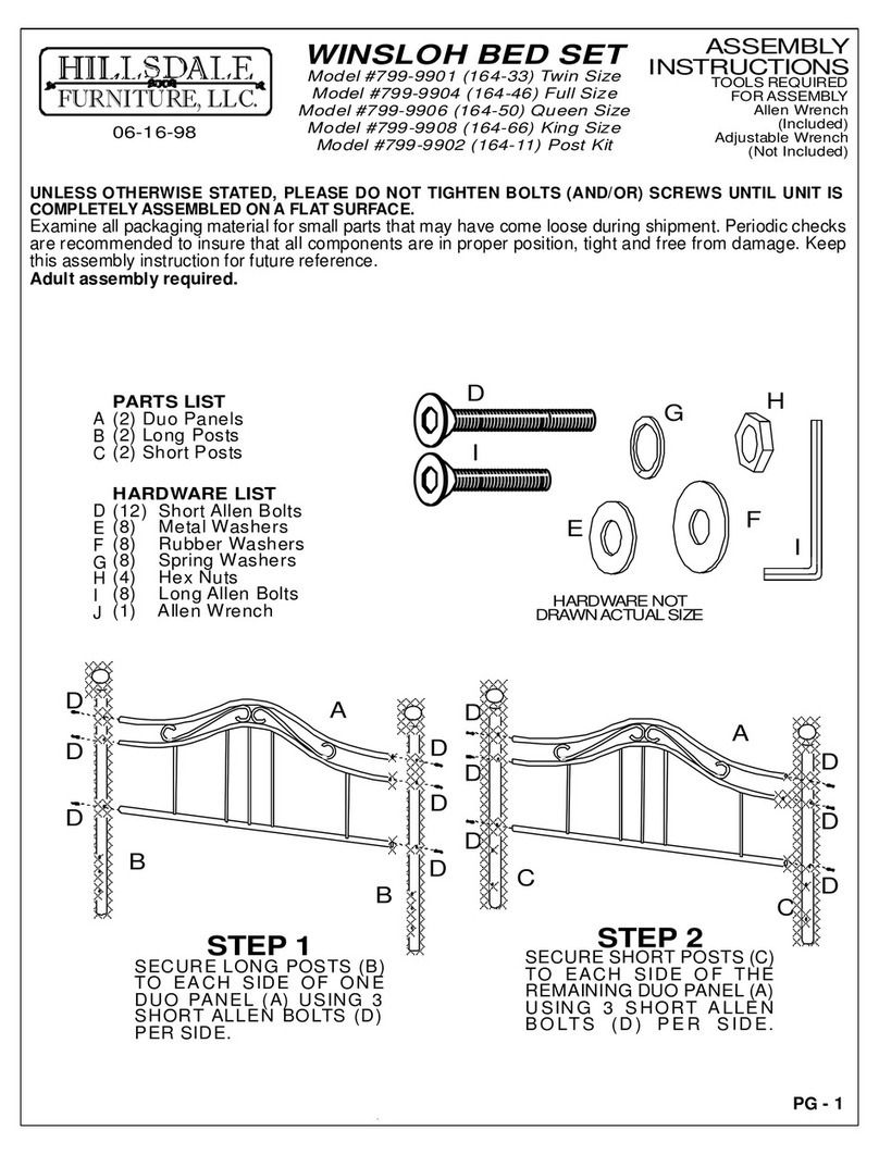 Hillsdale Furniture 799-9901 Assembly instructions Hillsdale Furniture 799-9901 Assembly instructions