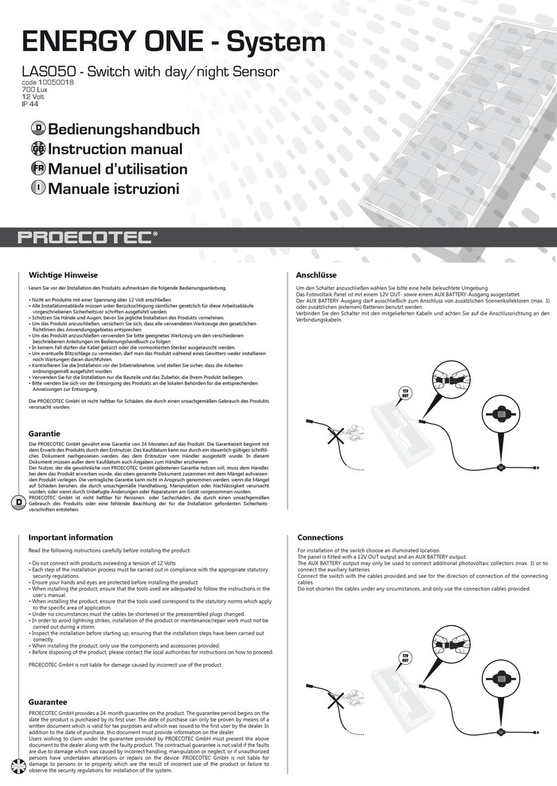 Proecotec ENERGY ONE - System LAS050 instruction manual