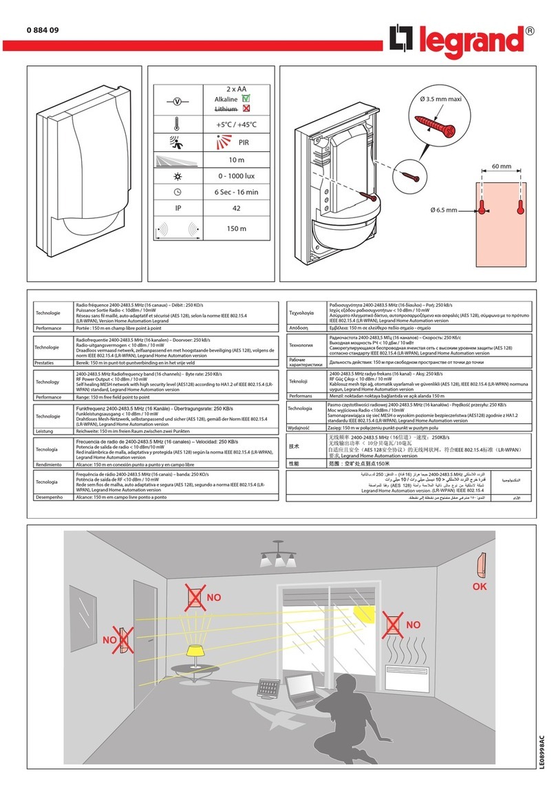 LEGRAND 0 884 09 quick start guide
