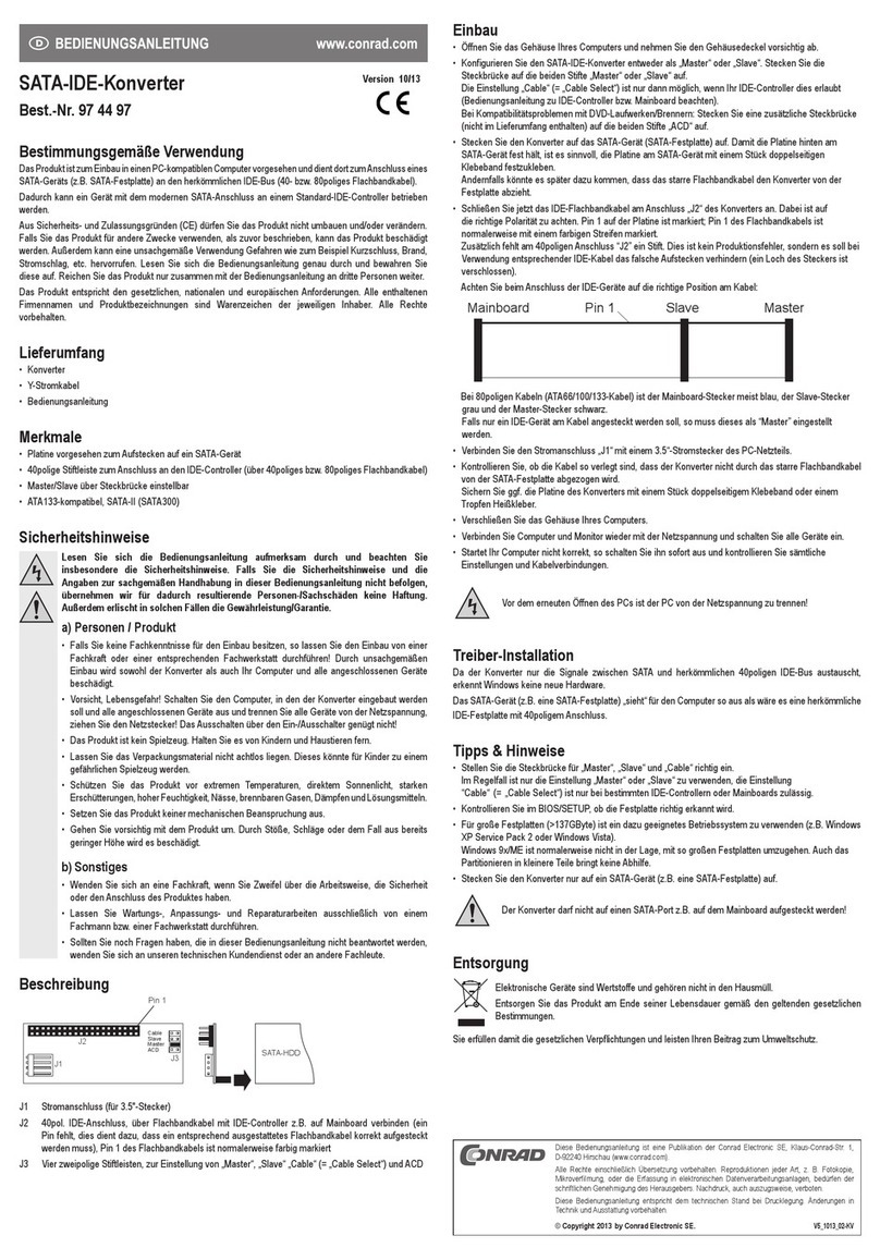 Conrad SATA-IDE operating instructions