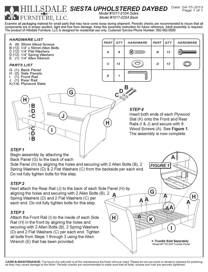 Hillsdale Furniture 1017-010A manual