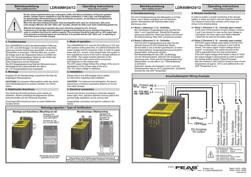 FEAS LDR40MH24/12 operating instructions
