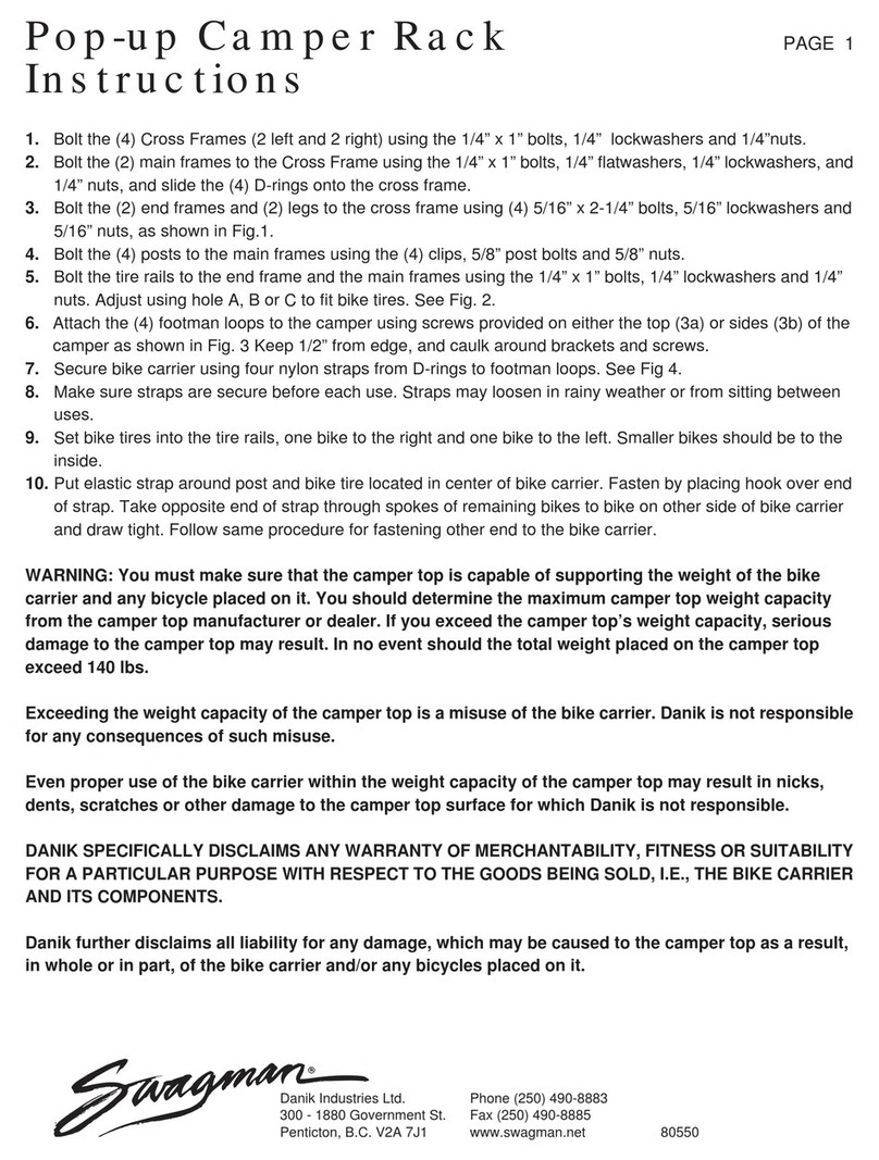 Swagman Pop-up Camper Rack User manual