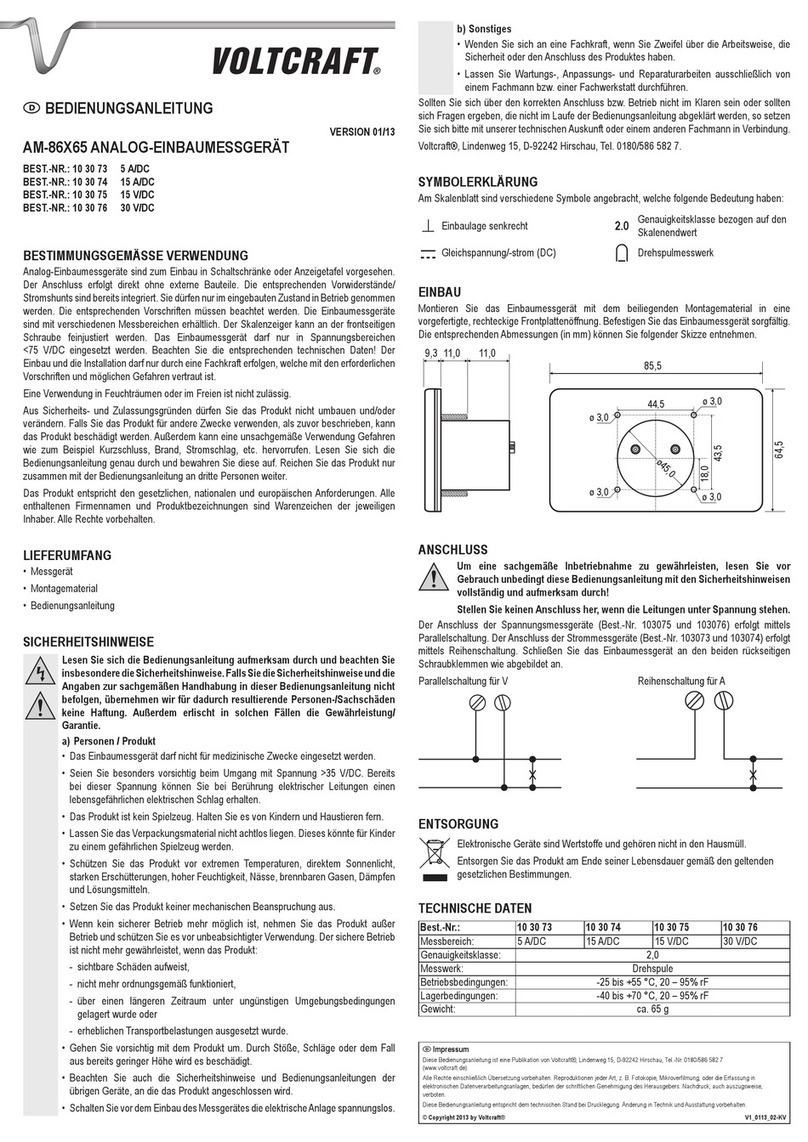 VOLTCRAFT AM-86X65 User manual VOLTCRAFT AM-86X65 User manual