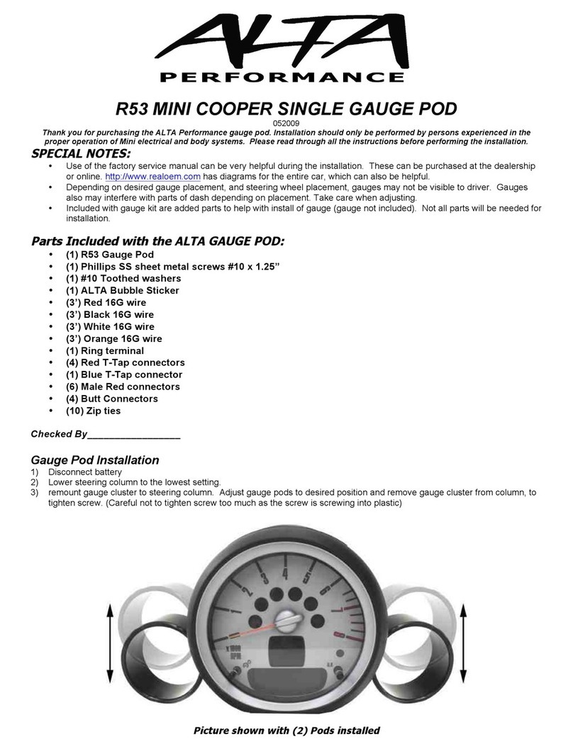 ALTA R53 MINI COOPER quick start guide