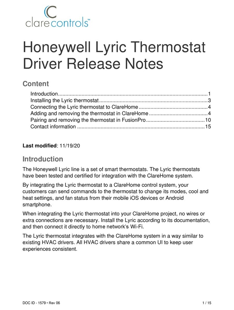 Clare Controls Honeywell Lyric Series How to use