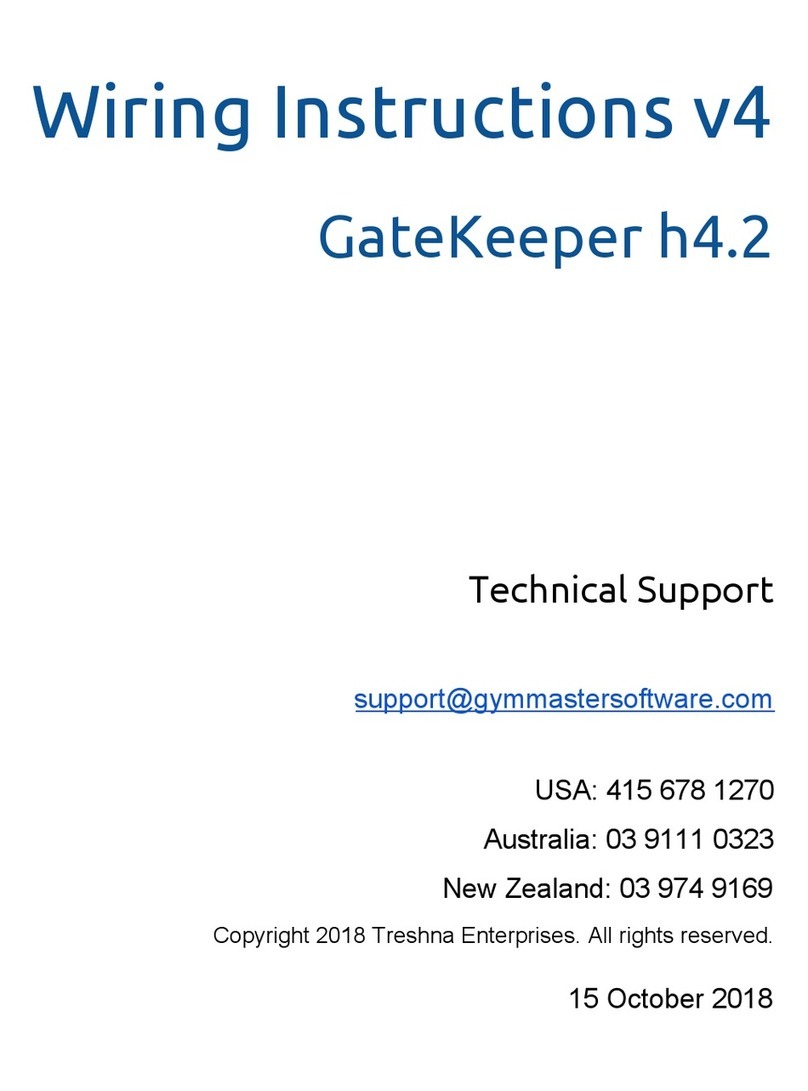 Gym Master GateKeeper h4.2 Wiring instructions