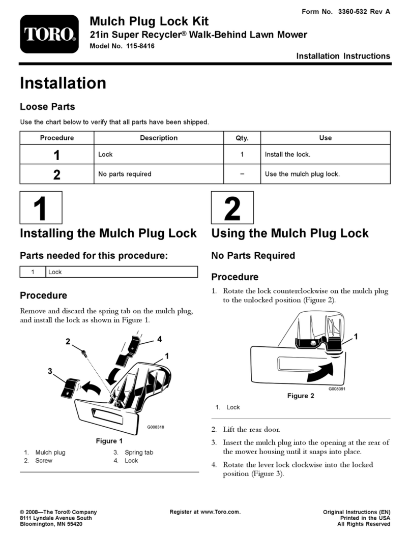 Toro Super Recycler 115-8416 installation instructions Toro Super Recycler 115-8416 installation instructions