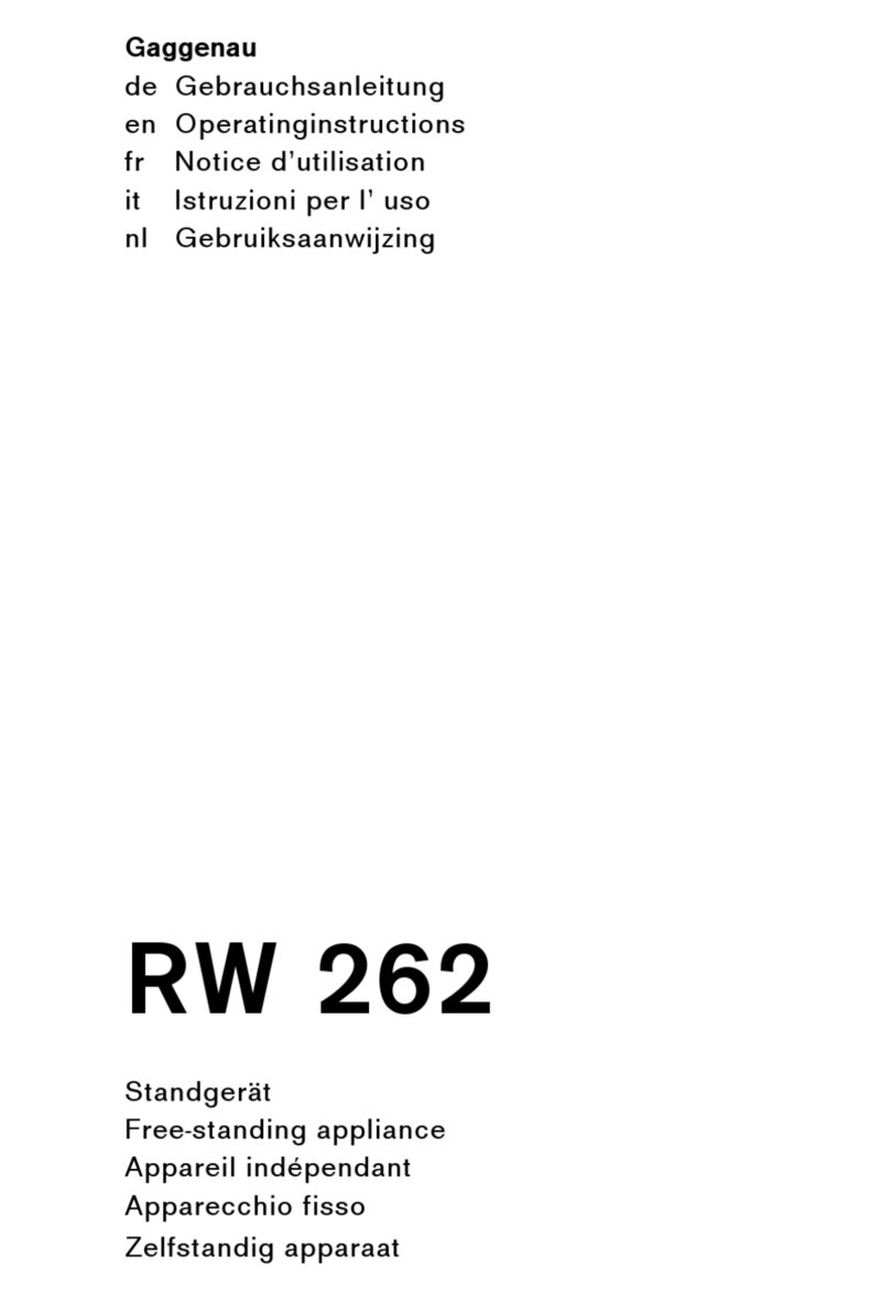 Gaggenau RW 262 operating instructions