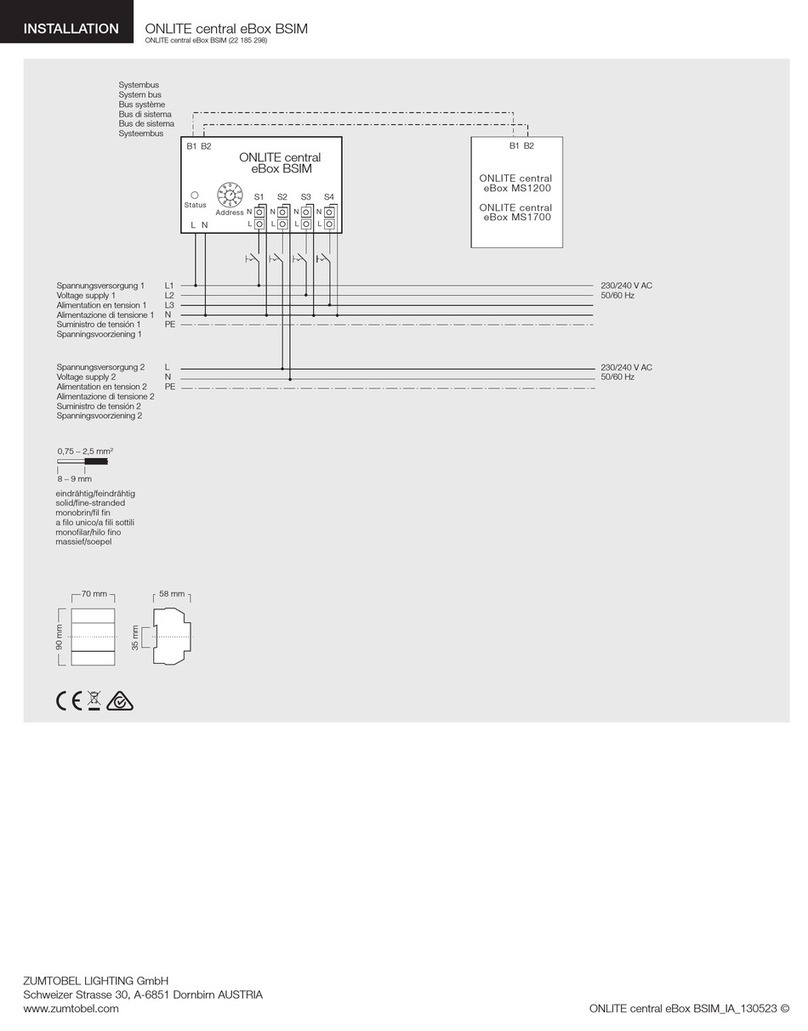 Zumtobel ONLITE central eBox BSIM Installation