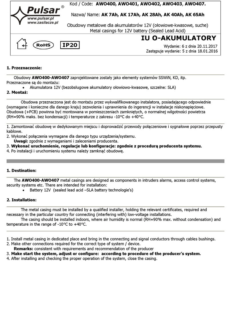 Pulsar AWO400 User manual
