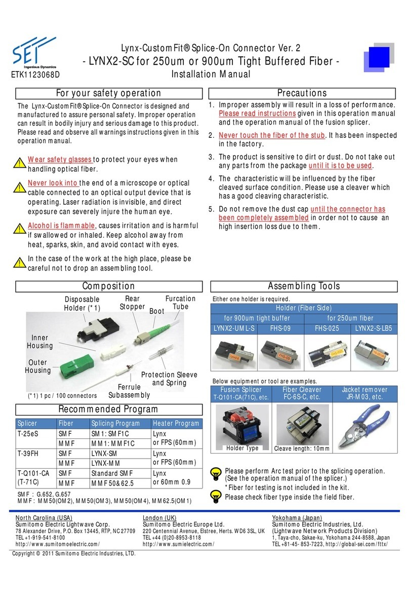 Sumitomo Lynx-Custom Fit Splice-On Connector installation manual