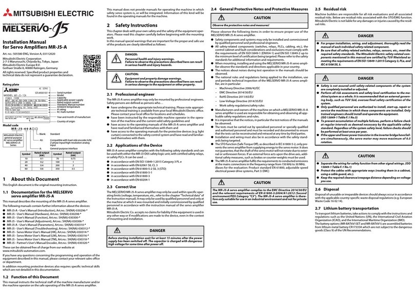 Mitsubishi Electric SERVO SYSTEM MELSERVO-J5 MR-J5-A installation manual