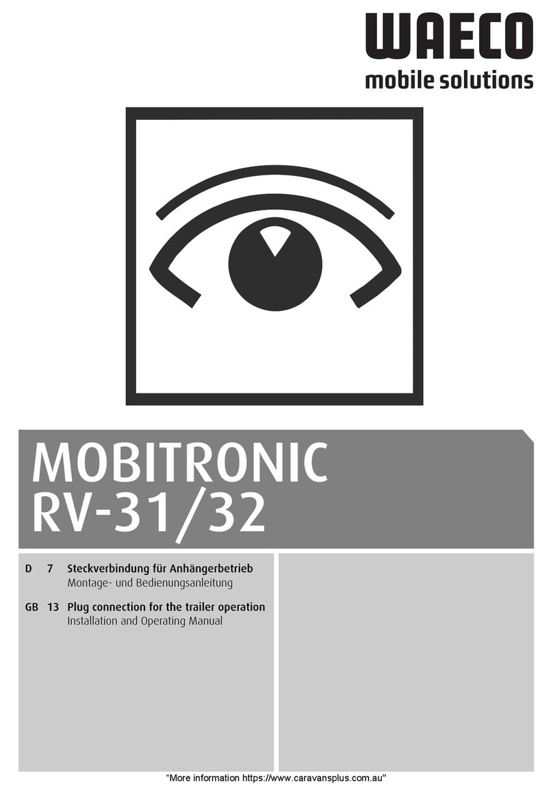 Waeco MOBITRONIC RV-31 Installation and operating manual Waeco MOBITRONIC RV-31 Installation and operating manual