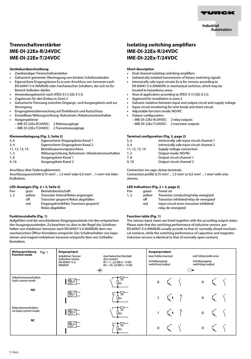 turck IME-DI-22Ex-R/24VDC User manual