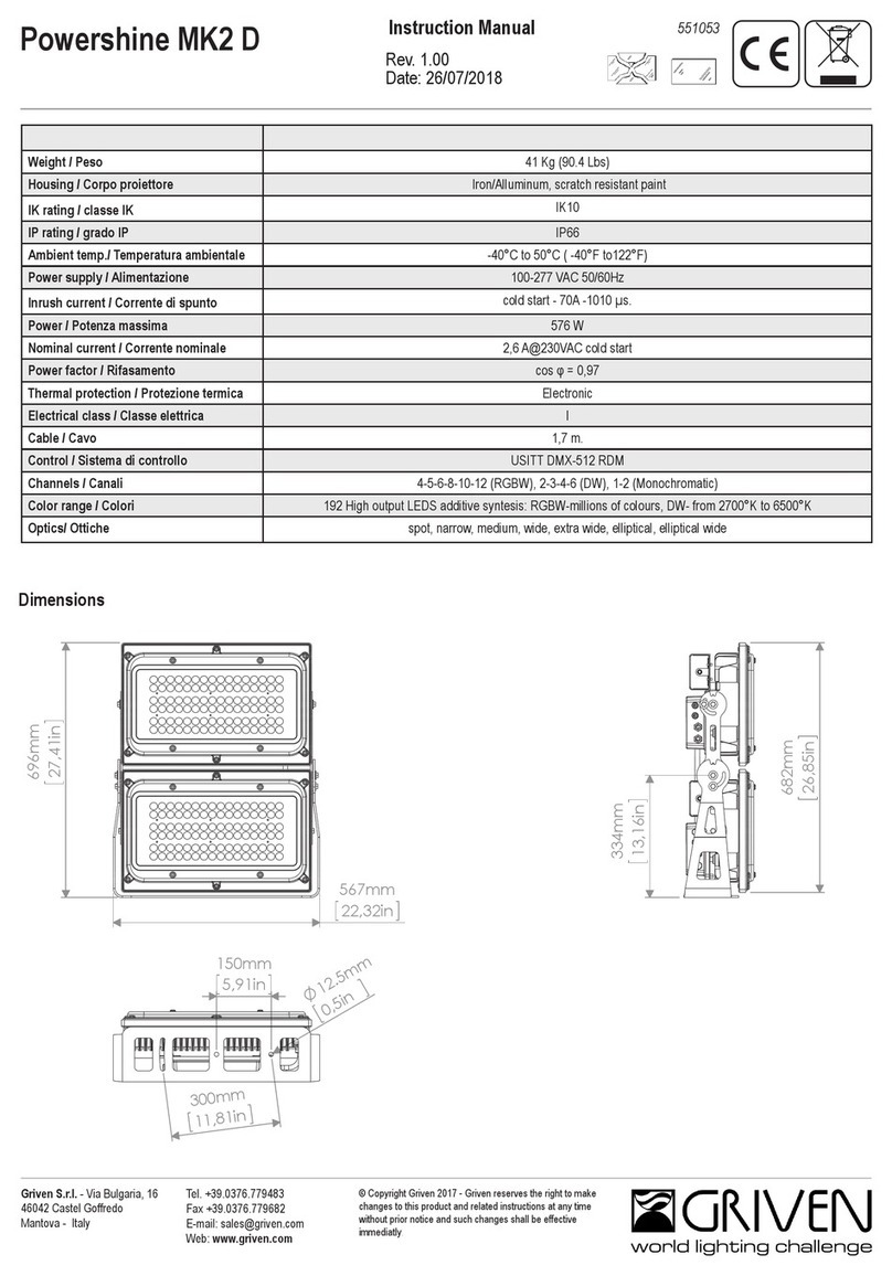 Griven Powershine MK2 D instruction manual