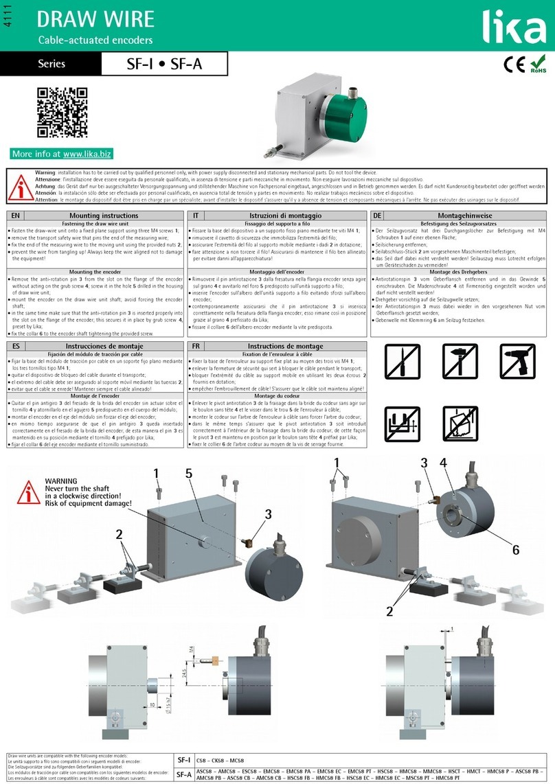 Lika Draw Wire SF-I Series Mounting instructions