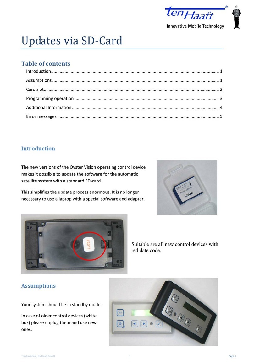 Ten-Haaft Oyster Vision II quick start guide