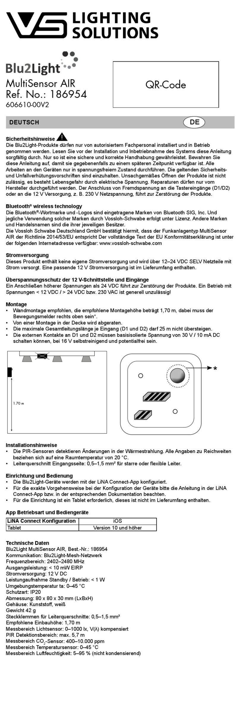 VS LIGHTING SOLUTIONS Blu2Ligth MultiSensor AIR Guide