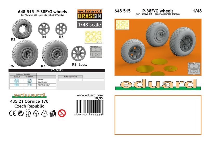 Eduard Brassin P-38F/G wheels User manual