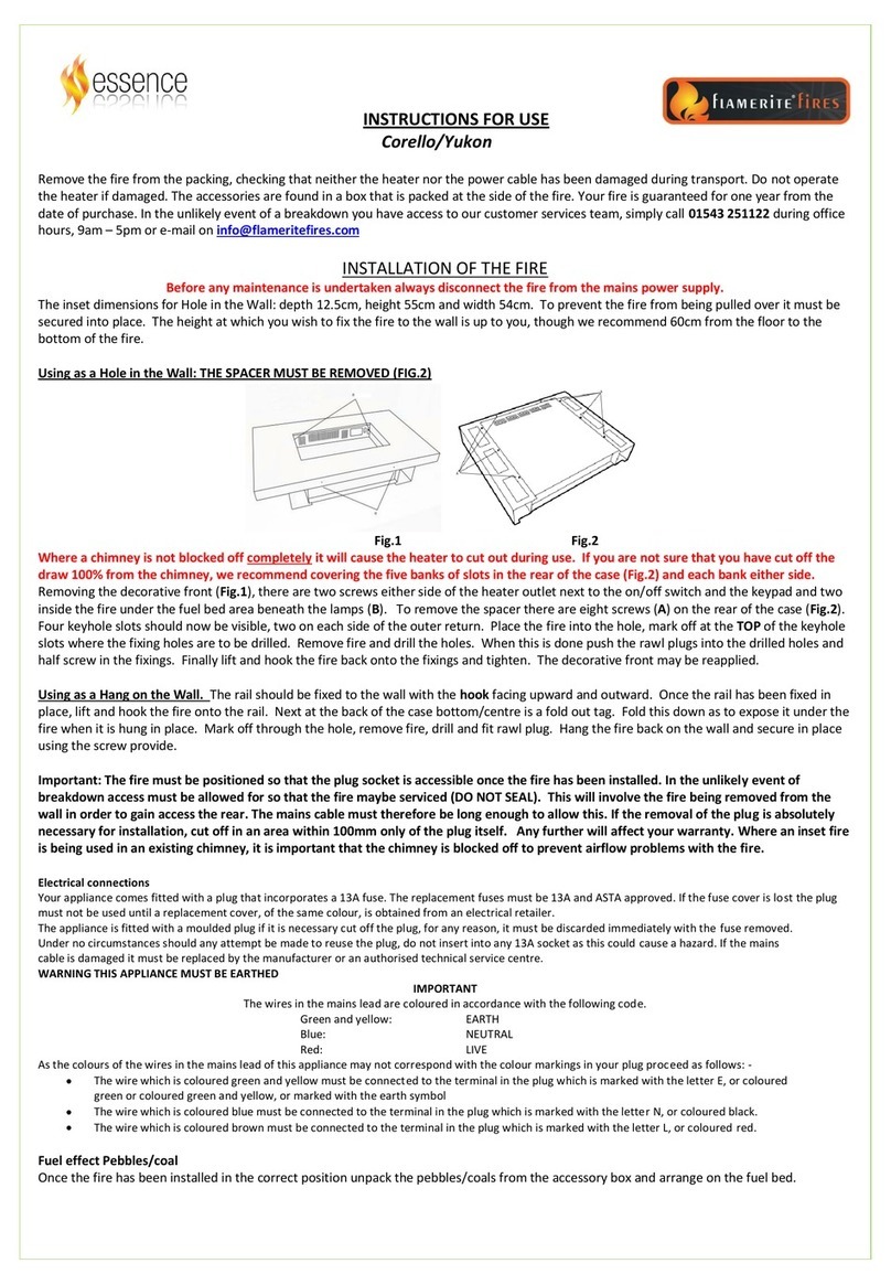 Flamerite Fires Essence Corello Instructions for use