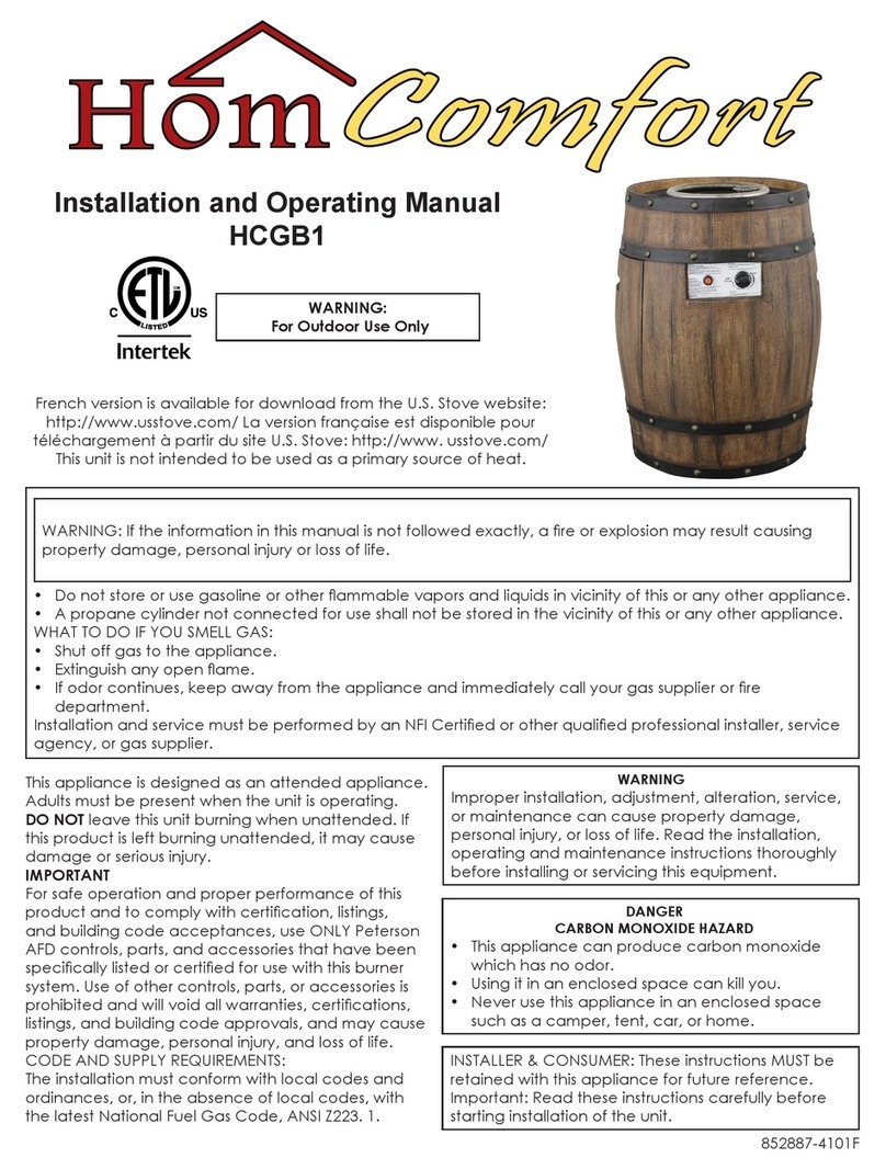 HomComfort HCGB1 Installation and operating manual HomComfort HCGB1 Installation and operating manual