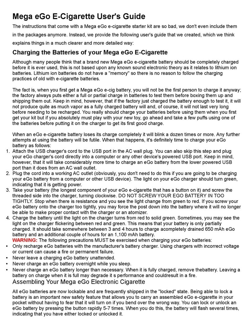 Mega eGo E-Cigarette user guide