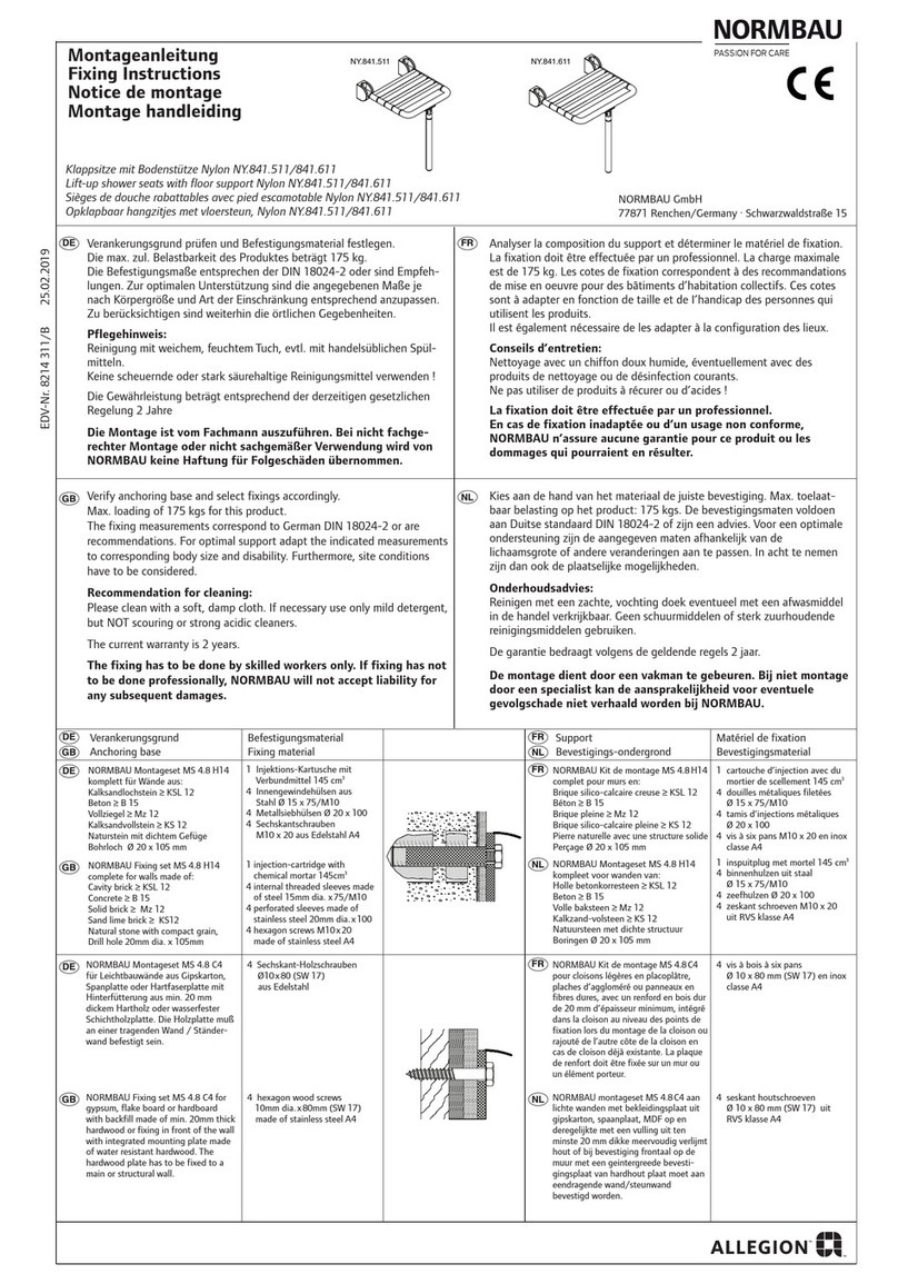 Allegion NORMBAU NY.841.511 Fixing instructions