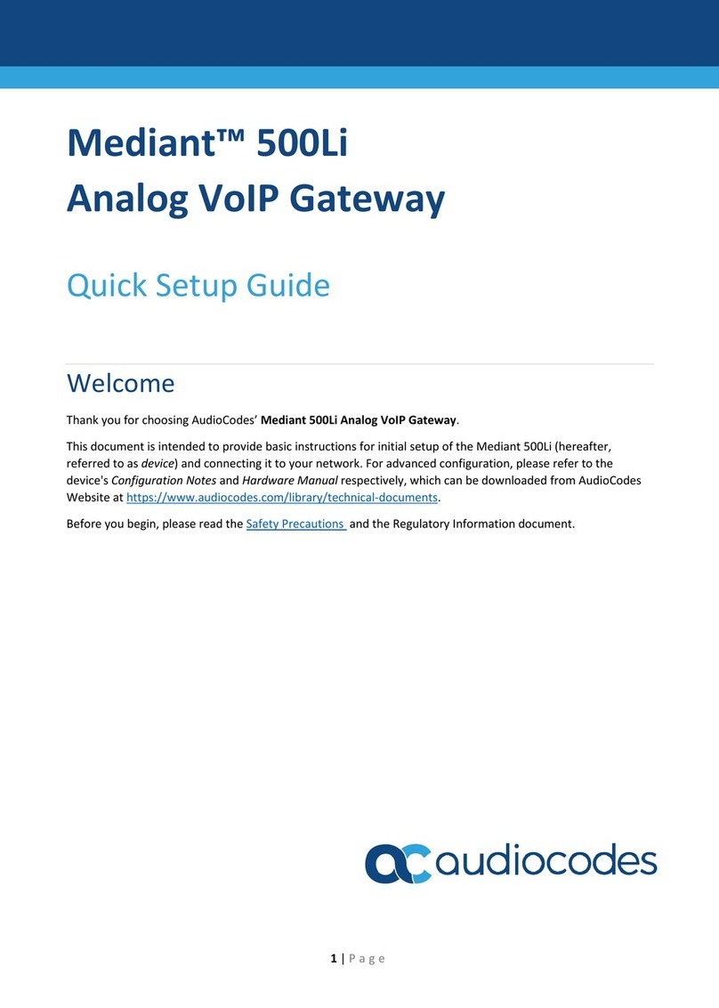 AudioCodes Mediant 500Li MSBR User manual