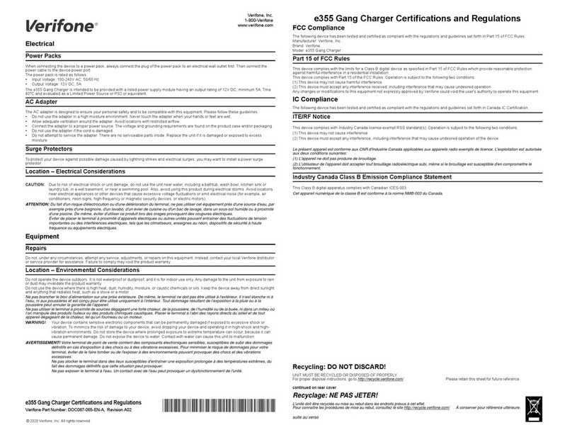 VeriFone e355 Gang Charger quick start guide