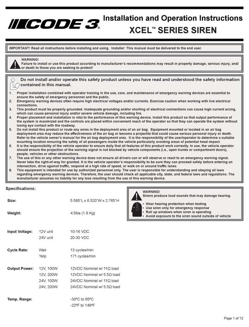 Code 3 XCEL Series User manual