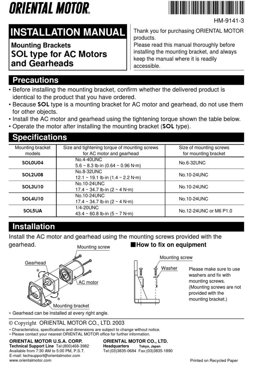 Oriental motor SOL0U04 installation manual