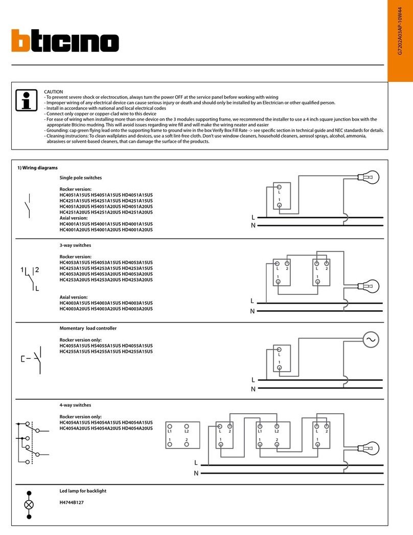 Bticino HC4051A15US User manual