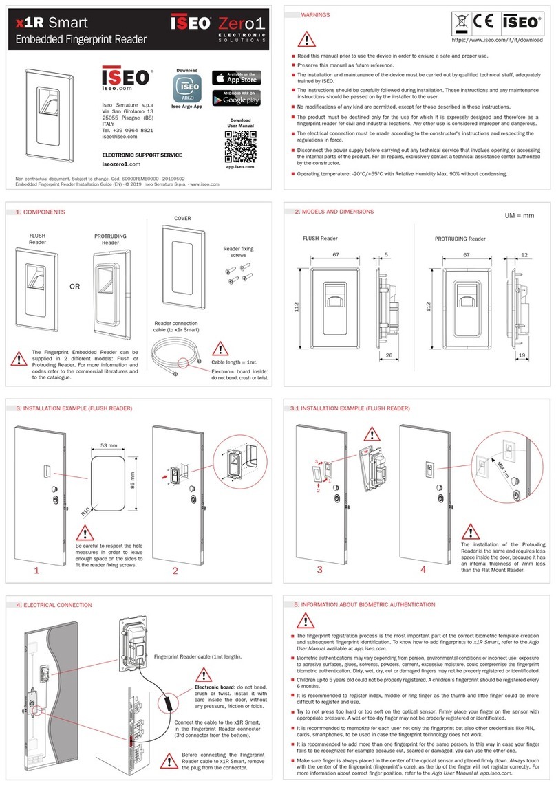 Iseo Zero1 x1R Smart User manual