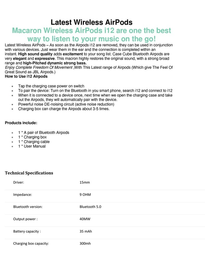 tws Macaron AirPods i12 quick start guide