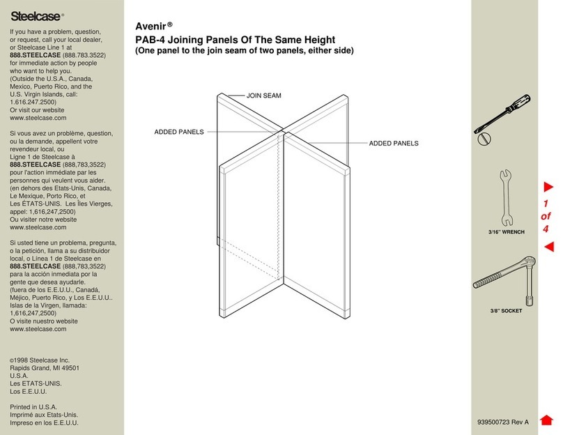 Steelcase Avenir PAB-4 Joining Panel manual Steelcase Avenir PAB-4 Joining Panel manual