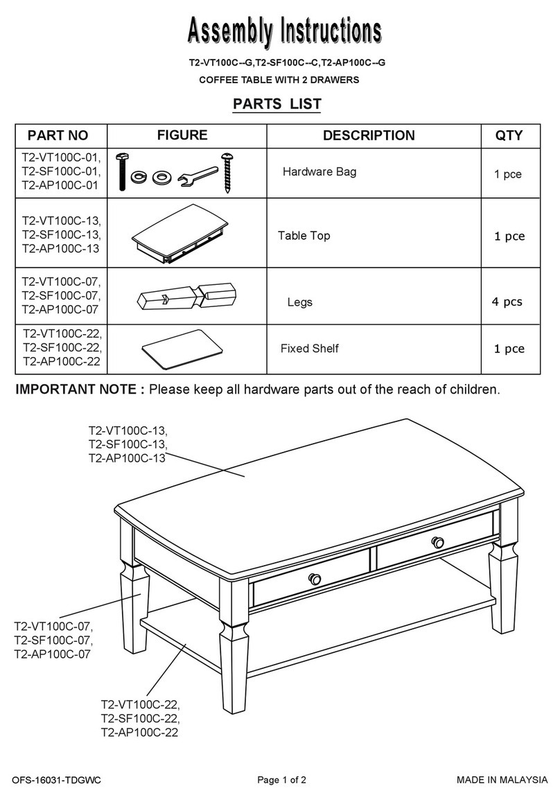 Winners Only T2-VT100C G Series Aassembly Instructions