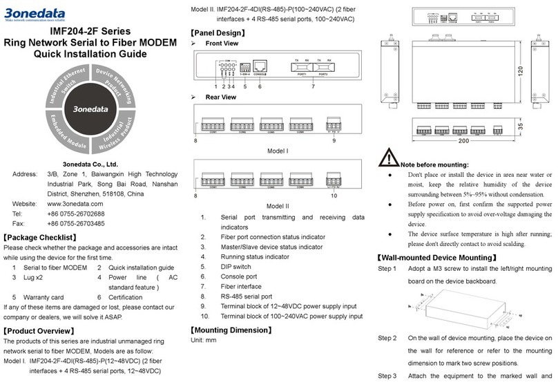 3One data IMF204-2F Series Quick installation guide