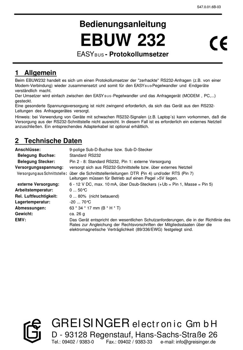 GREISINGER electronic EBUW 232 operating manual