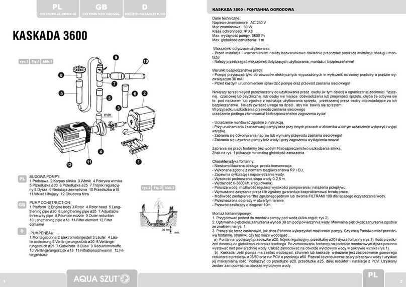 AQUA SZUT KASKADA 3600 instruction manual AQUA SZUT KASKADA 3600 instruction manual