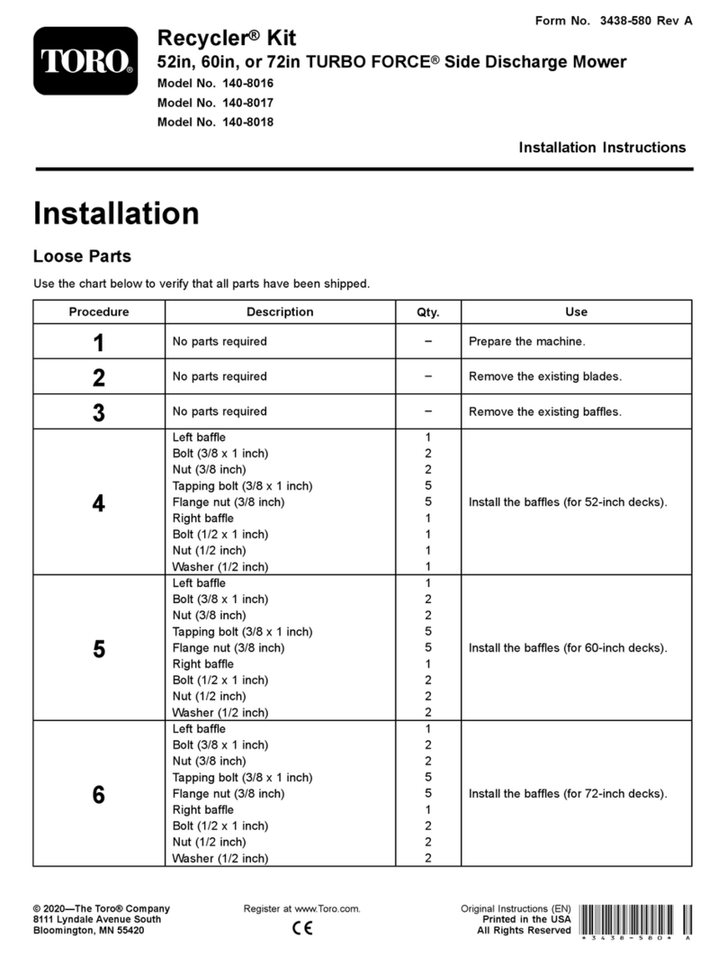 Toro 140-8016 installation instructions