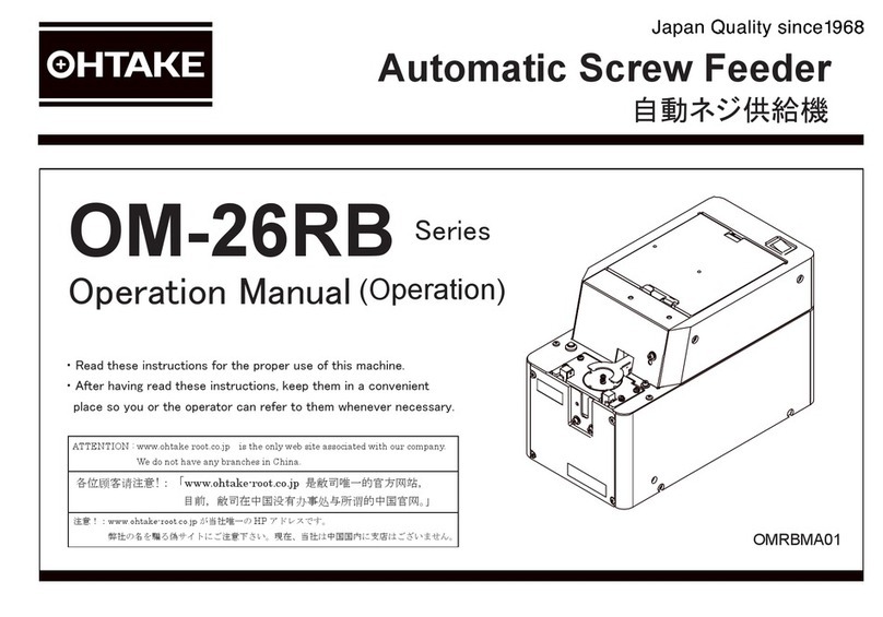 OHTAKE OM-26RB Series Operation manual