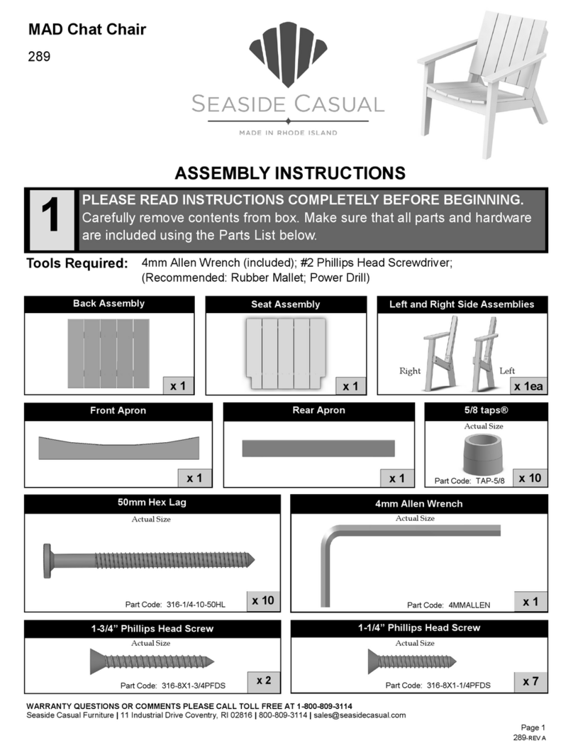 Seaside Casual MAD Chat Chair User manual