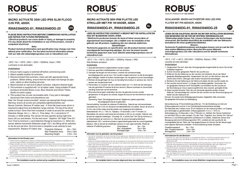 Robus RMA03040DG-01 quick start guide Robus RMA03040DG-01 quick start guide