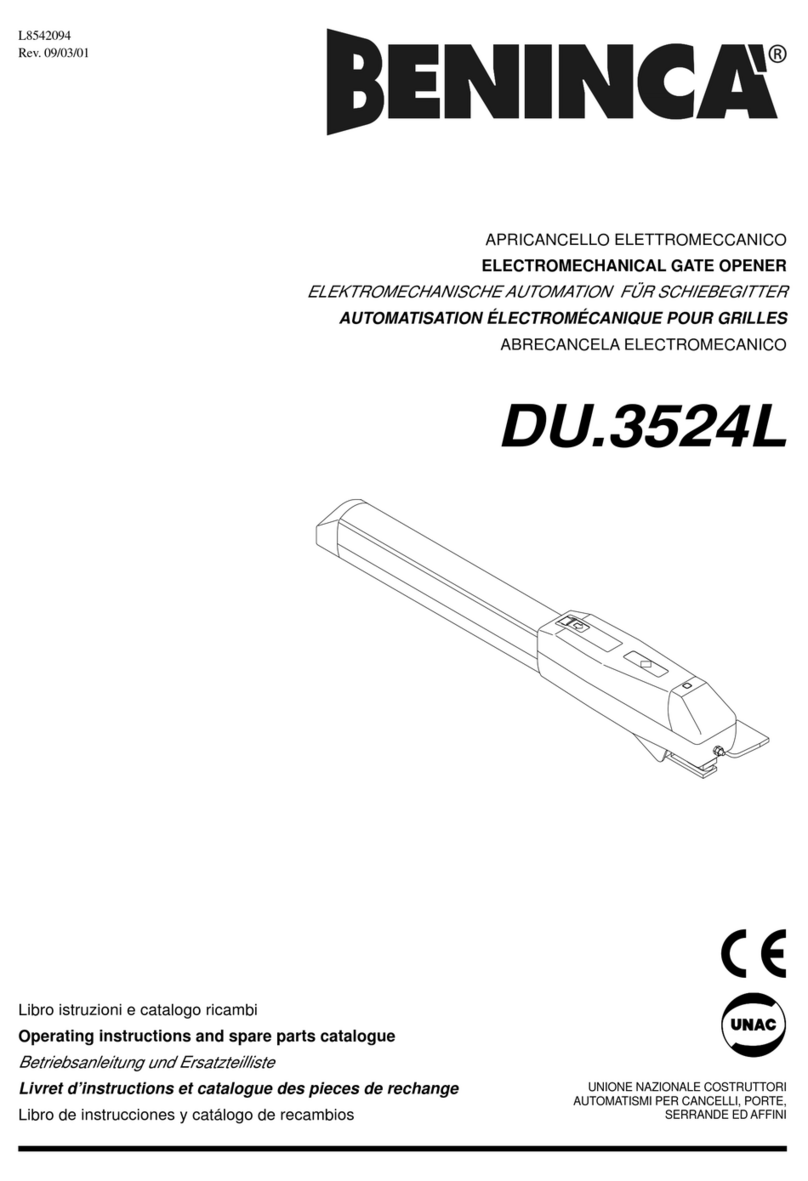 Beninca DU.3524L Operating instructions and spare parts catalogue